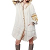 image:imageRVivimos Womens Autumn Long Sleeve Embroidery Oversized Single Breasted Button Up Dresses with PocketsBeige