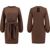 image:imageRVivimos Womens Autumn Winter Cotton Long Sleeves Elegant Knitted Bodycon Tie Waist Sweater Pencil DressBrown
