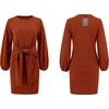 image:imageRVivimos Womens Autumn Winter Cotton Long Sleeves Elegant Knitted Bodycon Tie Waist Sweater Pencil DressBurnt Orange