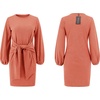 image:imageRVivimos Womens Autumn Winter Cotton Long Sleeves Elegant Knitted Bodycon Tie Waist Sweater Pencil DressCoral