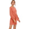 image:imageRVivimos Womens Autumn Winter Cotton Long Sleeves Elegant Knitted Bodycon Tie Waist Sweater Pencil DressCoral