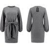 image:imageRVivimos Womens Autumn Winter Cotton Long Sleeves Elegant Knitted Bodycon Tie Waist Sweater Pencil DressDark Gray