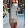 image:imageRVivimos Womens Autumn Winter Cotton Long Sleeves Elegant Knitted Bodycon Tie Waist Sweater Pencil DressLight Gray
