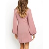 image:imageRVivimos Womens Autumn Winter Cotton Long Sleeves Elegant Knitted Bodycon Tie Waist Sweater Pencil DressLightpink