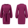 image:imageRVivimos Womens Autumn Winter Cotton Long Sleeves Elegant Knitted Bodycon Tie Waist Sweater Pencil DressMagenta