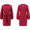 image:imageRVivimos Womens Autumn Winter Cotton Long Sleeves Elegant Knitted Bodycon Tie Waist Sweater Pencil DressWine Red