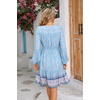 image:imageRVivimos Womens Cotton Long Sleeves VNeck Button Up Floral Print Bohemian Flowy Mini DressHazeblue