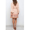 image:imageRVivimos Womens Cotton Long Sleeves VNeck Button Up Floral Print Bohemian Flowy Mini DressPeach
