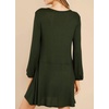 image:imageRVivimos Womens Fall Cotton Long Sleeves Casual Button Down Knit Swing Flare Mini Tunic DressArmygreen