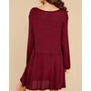 image:imageRVivimos Womens Fall Cotton Long Sleeves Casual Button Down Knit Swing Flare Mini Tunic DressBurgundy