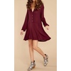 image:imageRVivimos Womens Fall Cotton Long Sleeves Casual Button Down Knit Swing Flare Mini Tunic DressBurgundy