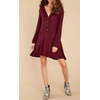 image:imageRVivimos Womens Fall Cotton Long Sleeves Casual Button Down Knit Swing Flare Mini Tunic DressBurgundy