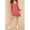 image:imageRVivimos Womens Fall Cotton Long Sleeves Casual Button Down Knit Swing Flare Mini Tunic DressCoral