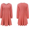image:imageRVivimos Womens Fall Cotton Long Sleeves Casual Button Down Knit Swing Flare Mini Tunic DressCoral