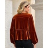 image:imageRVivimos Womens Fall Velvet Tops 2026 Long Sleeve Tie Front Casual Jackets Cardigan Vintage Loose Short CoatRust Brown