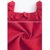 image:imageRVivimos Womens Linen Fall Long Sleeves Stripes Ruffled Boho Casual ALine Flowy Midi DressesBurgundy