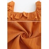 image:imageRVivimos Womens Linen Fall Long Sleeves Stripes Ruffled Boho Casual ALine Flowy Midi DressesOrange
