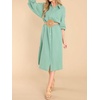 image:imageRVivimos Womens Long Sleeve Cotton Oversized Dress Casual Button Down Loose Slit Midi Dress with PocketLakegreen