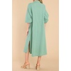image:imageRVivimos Womens Long Sleeve Cotton Oversized Dress Casual Button Down Loose Slit Midi Dress with PocketLakegreen