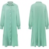 image:imageRVivimos Womens Long Sleeve Cotton Oversized Dress Casual Button Down Loose Slit Midi Dress with PocketLakegreen