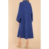 image:imageRVivimos Womens Long Sleeve Cotton Oversized Dress Casual Button Down Loose Slit Midi Dress with PocketNavyblue