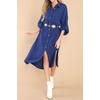 image:imageRVivimos Womens Long Sleeve Cotton Oversized Dress Casual Button Down Loose Slit Midi Dress with PocketNavyblue