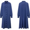 image:imageRVivimos Womens Long Sleeve Cotton Oversized Dress Casual Button Down Loose Slit Midi Dress with PocketNavyblue