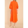 image:imageRVivimos Womens Long Sleeve Cotton Oversized Dress Casual Button Down Loose Slit Midi Dress with PocketOrange