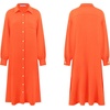 image:imageRVivimos Womens Long Sleeve Cotton Oversized Dress Casual Button Down Loose Slit Midi Dress with PocketOrange