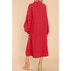 image:imageRVivimos Womens Long Sleeve Cotton Oversized Dress Casual Button Down Loose Slit Midi Dress with PocketRed