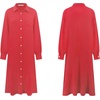 image:imageRVivimos Womens Long Sleeve Cotton Oversized Dress Casual Button Down Loose Slit Midi Dress with PocketRed