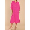 image:imageRVivimos Womens Long Sleeve Cotton Oversized Dress Casual Button Down Loose Slit Midi Dress with PocketRosered
