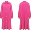 image:imageRVivimos Womens Long Sleeve Cotton Oversized Dress Casual Button Down Loose Slit Midi Dress with PocketRosered