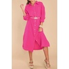 image:imageRVivimos Womens Long Sleeve Cotton Oversized Dress Casual Button Down Loose Slit Midi Dress with PocketRosered