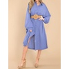 image:imageRVivimos Womens Long Sleeve Cotton Oversized Dress Casual Button Down Loose Slit Midi Dress with PocketVeryperi