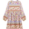 image:imageRVivimos Womens Long Sleeve Floral Casual Print Cotton Mini Tunic DressBeige