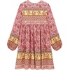 image:imageRVivimos Womens Long Sleeve Floral Casual Print Cotton Mini Tunic DressOrangepink