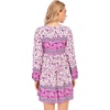 image:imageRVivimos Womens Long Sleeve Floral Casual Print Cotton Mini Tunic DressOrchid