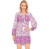 image:imageRVivimos Womens Long Sleeve Floral Casual Print Cotton Mini Tunic DressOrchid