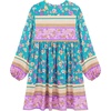 image:imageRVivimos Womens Long Sleeve Floral Casual Print Cotton Mini Tunic DressSkyblue