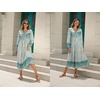 image:imageRVivimos Womens Long Sleeve Floral Print Retro V Neck Tassel Bohemian Midi DressesBlueturquoise