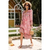 image:imageRVivimos Womens Long Sleeve Floral Print Retro V Neck Tassel Bohemian Midi DressesLightpink2
