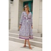 image:imageRVivimos Womens Long Sleeve Floral Print Retro V Neck Tassel Bohemian Midi DressesMulticolorblue