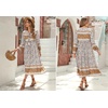 image:imageRVivimos Womens Long Sleeves Floral Print Retro V Neck Tassel Casual Bohemian Midi DressesCreamgray