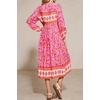 image:imageRVivimos Womens Long Sleeves Floral Print Retro V Neck Tassel Casual Bohemian Midi DressesLilac