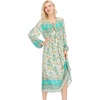 image:imageRVivimos Womens Long Sleeves Floral Print Retro V Neck Tassel Casual Bohemian Midi DressesMultigreen