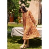 image:imageRVivimos Womens Long Sleeves Floral Print Retro V Neck Tassel Casual Bohemian Midi DressesOrange