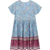image:imageRVivimos Womens Short Sleeve Floral Print V Neck Cotton Tunic DressDustyblue