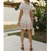 image:imageRVivimos Womens Short Sleeve Floral Print V Neck Cotton Tunic DressMultibeige
