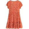 image:imageRVivimos Womens Short Sleeve Floral Print V Neck Cotton Tunic DressOrange